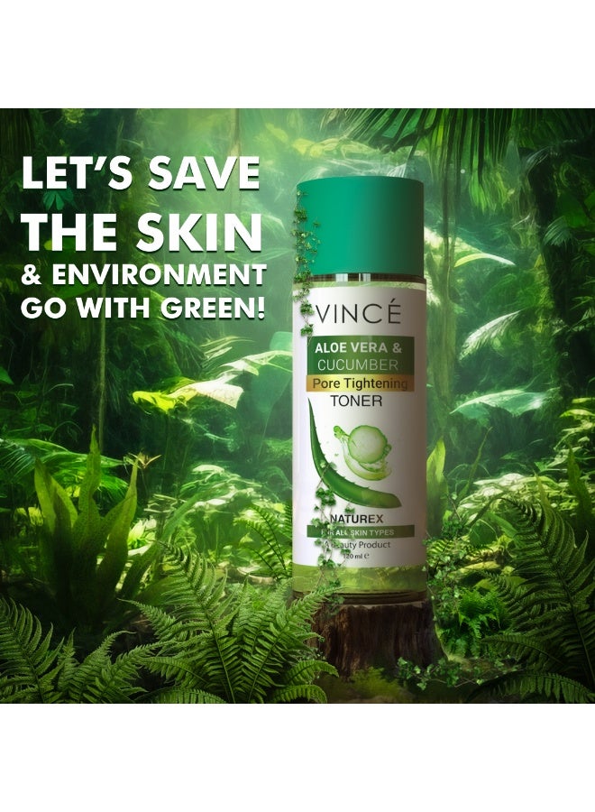 VINCE Face Toner - Deal 2 – Tighten Open Pores, Soothes Skin, Balances Moisture, Improves Texture, Reduces Dullness and Enhances a Smooth, Bright, Even-Toned Complexion, 120ml Each - Image 2